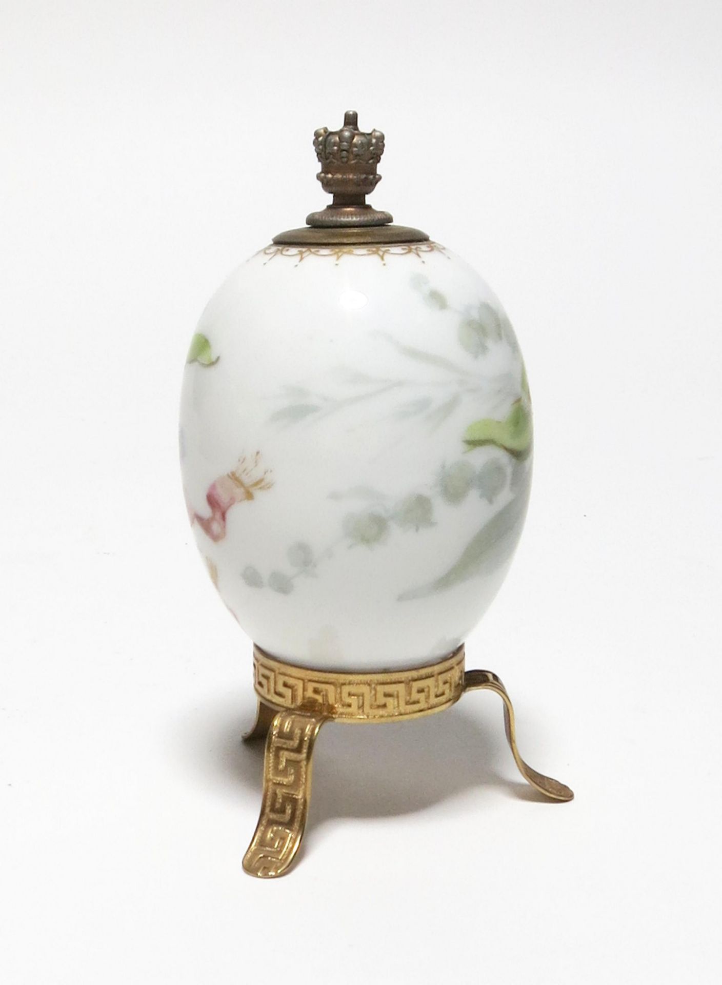 PORCELAIN EASTER EGG FLACON WITH SPRING-FLOWER DECOR "WEICHMALEREI". Presumably KPM. Berlin. Date: - Bild 3 aus 4