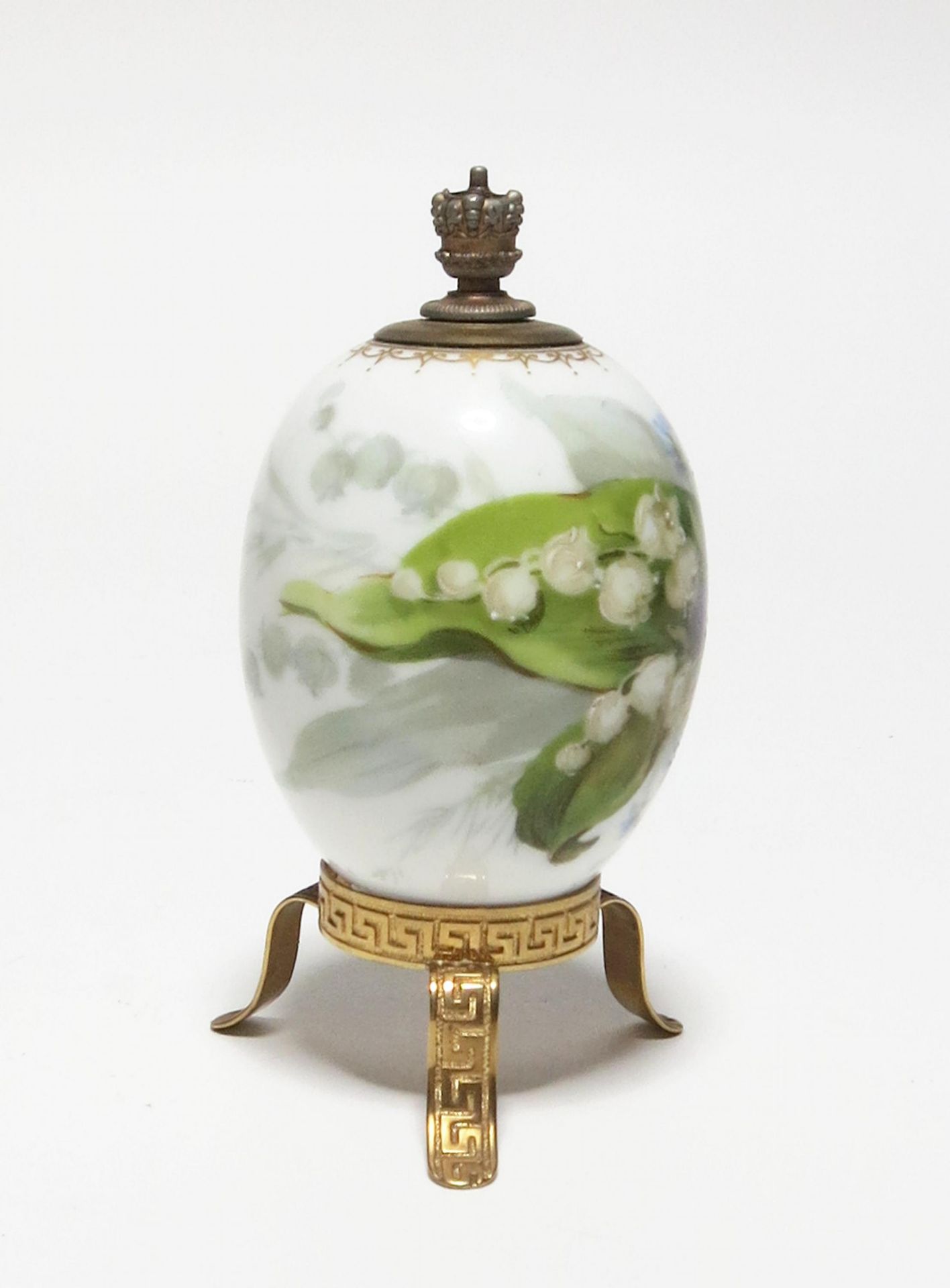 PORCELAIN EASTER EGG FLACON WITH SPRING-FLOWER DECOR "WEICHMALEREI". Presumably KPM. Berlin. Date: - Bild 4 aus 4