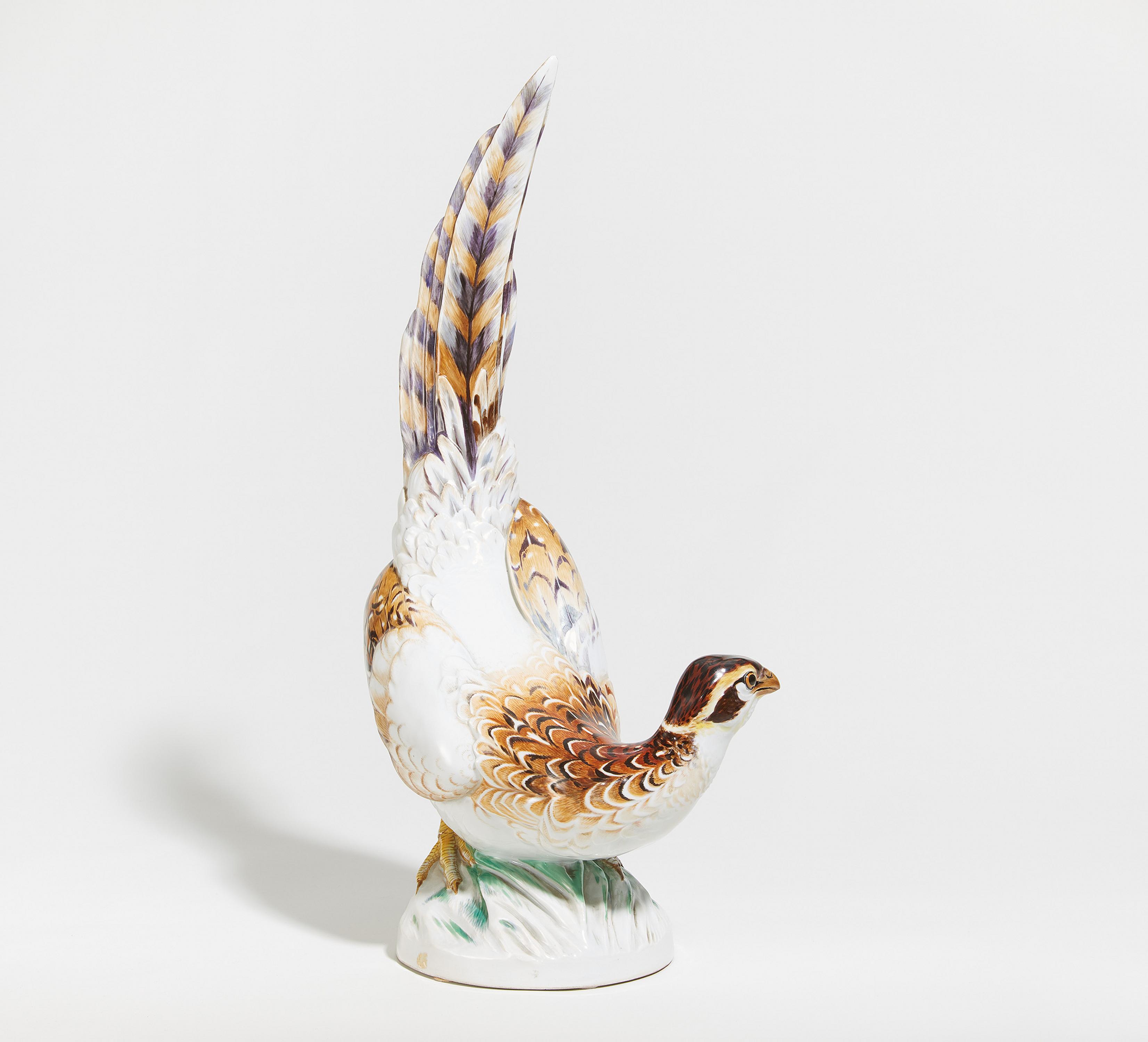 PORCELAIN FIGURINE OF A REEVES'S PHEASANT HEN. Meissen. Date: 1922. Maker/Designer: Model Paul - Image 4 of 7