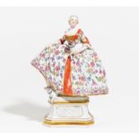 PORCELAIN FIGURINE OF A LADY FROM THE ORDER OF THE PUG. Meissen. Date: befor 1924. Maker/Designer: