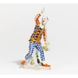 PORCELAIN FIGURINE OF HARLEKIN WITHOUT MASK FROM A SERIES "COMEDIANS". Meissen. Maker/Designer: