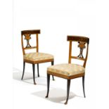 PAIR OF EXCEPTIONAL BIEDERMEIER CHAIRS MADE OF FRUITWOOD AND ROOT WOOD. Franken. Date: Around