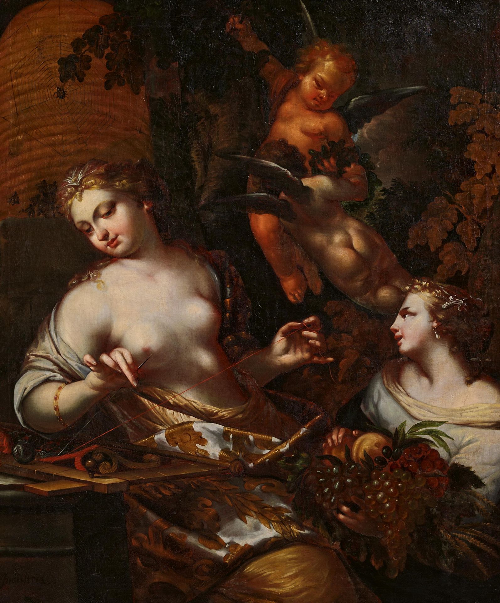 GERMAN MASTERca. 1700Title: "Industria". Allegory of Diligence. Technique: Oil on canvas.