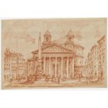 ITALIAN MASTER18th / 19th C.Title: View of the Pantheon in Rome with the Two Bell Towers Designed by