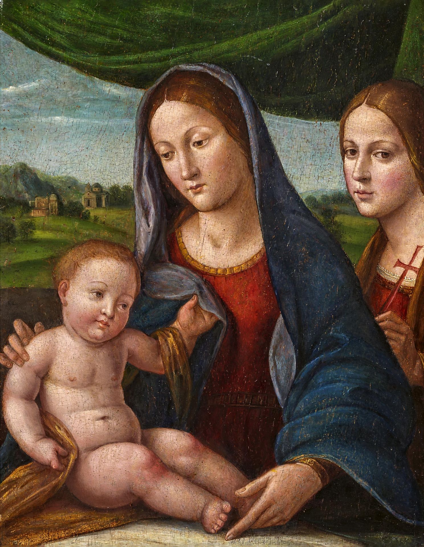 PISANO, NICCOLÒPisa 1470 - after 1536Title: Madonna with Child and a Female Saint (Brigida?) with