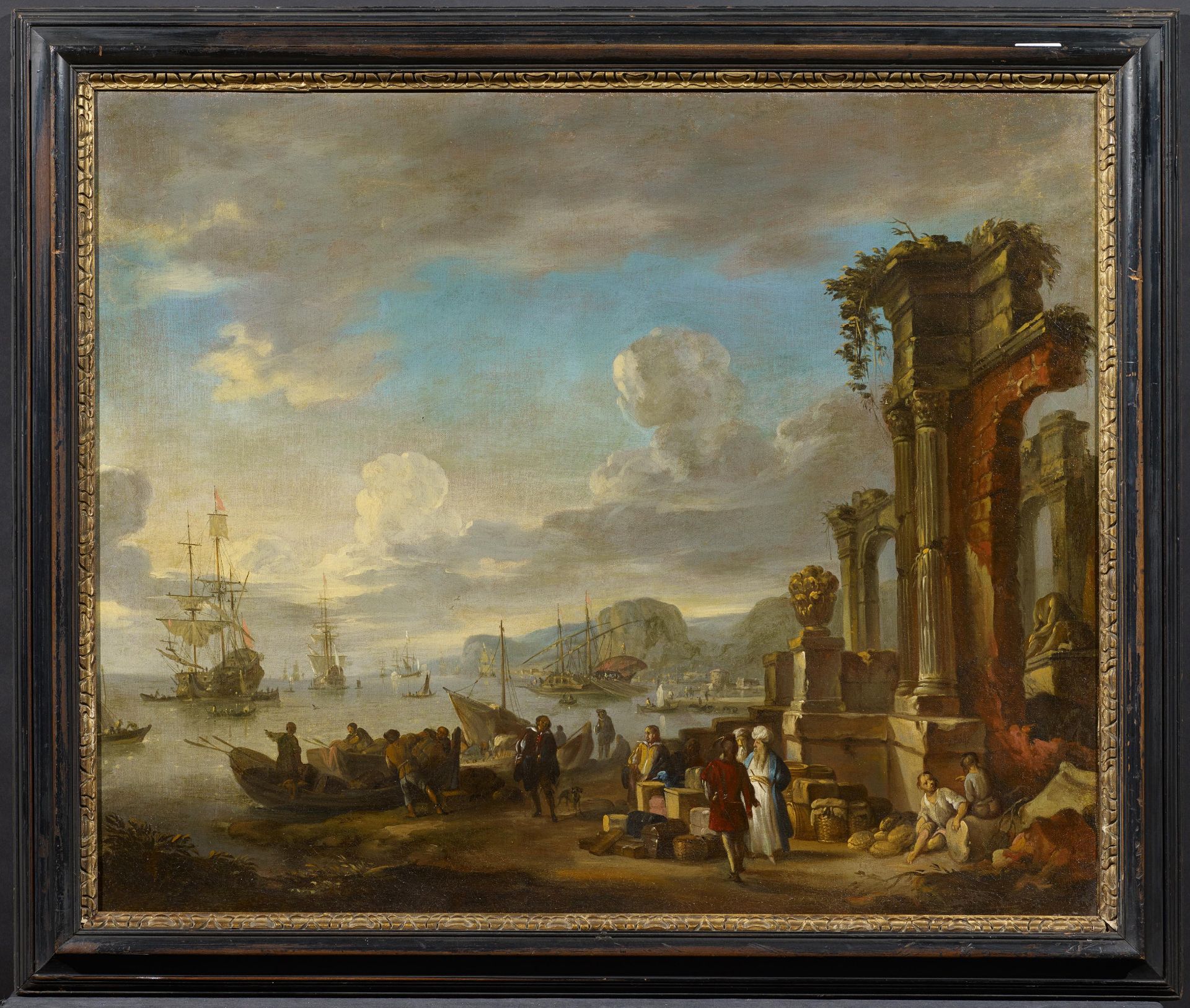 STUHR, JOHANN GEORGHamburg 1640 - 1721Title: Merchant in Southern Port. Technique: Oil on canvas. - Image 2 of 3