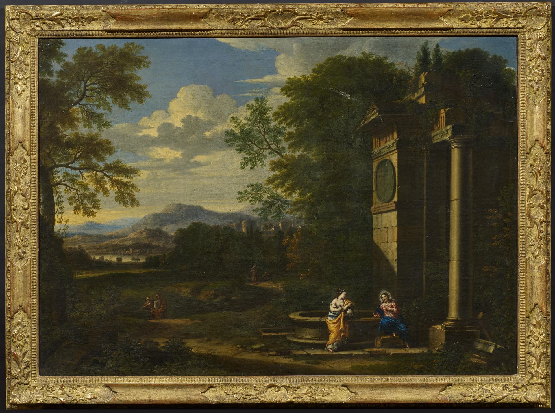 ROMAN MASTER17th C.Title: Christ and the Samaritan Woman at the Well. Technique: Oil on canvas. - Image 2 of 4