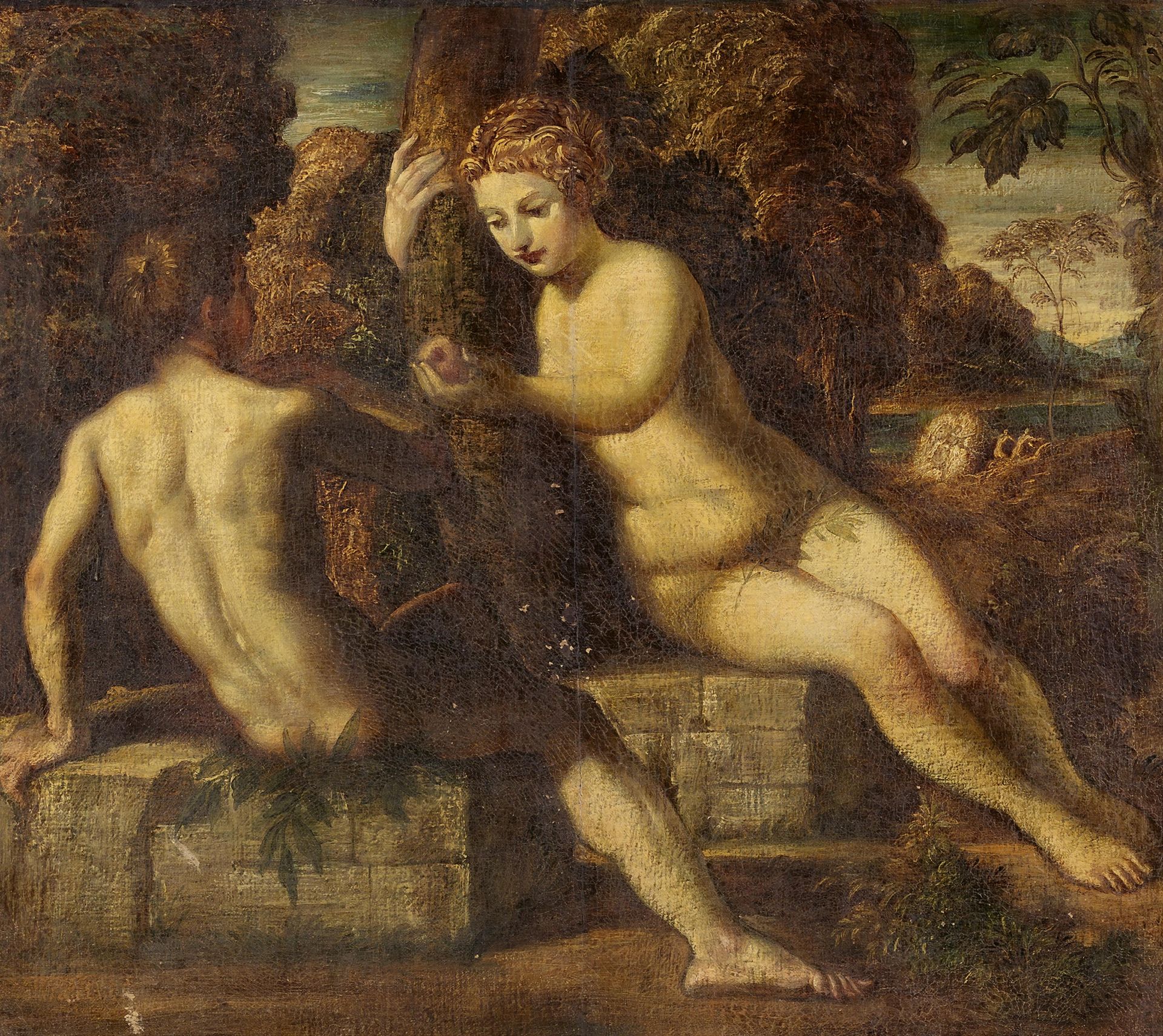 TINTORETTO, JACOPOVenice 1518 - 1594WorkshopTitle: The Fall of Man. Technique: Oil on canvas.