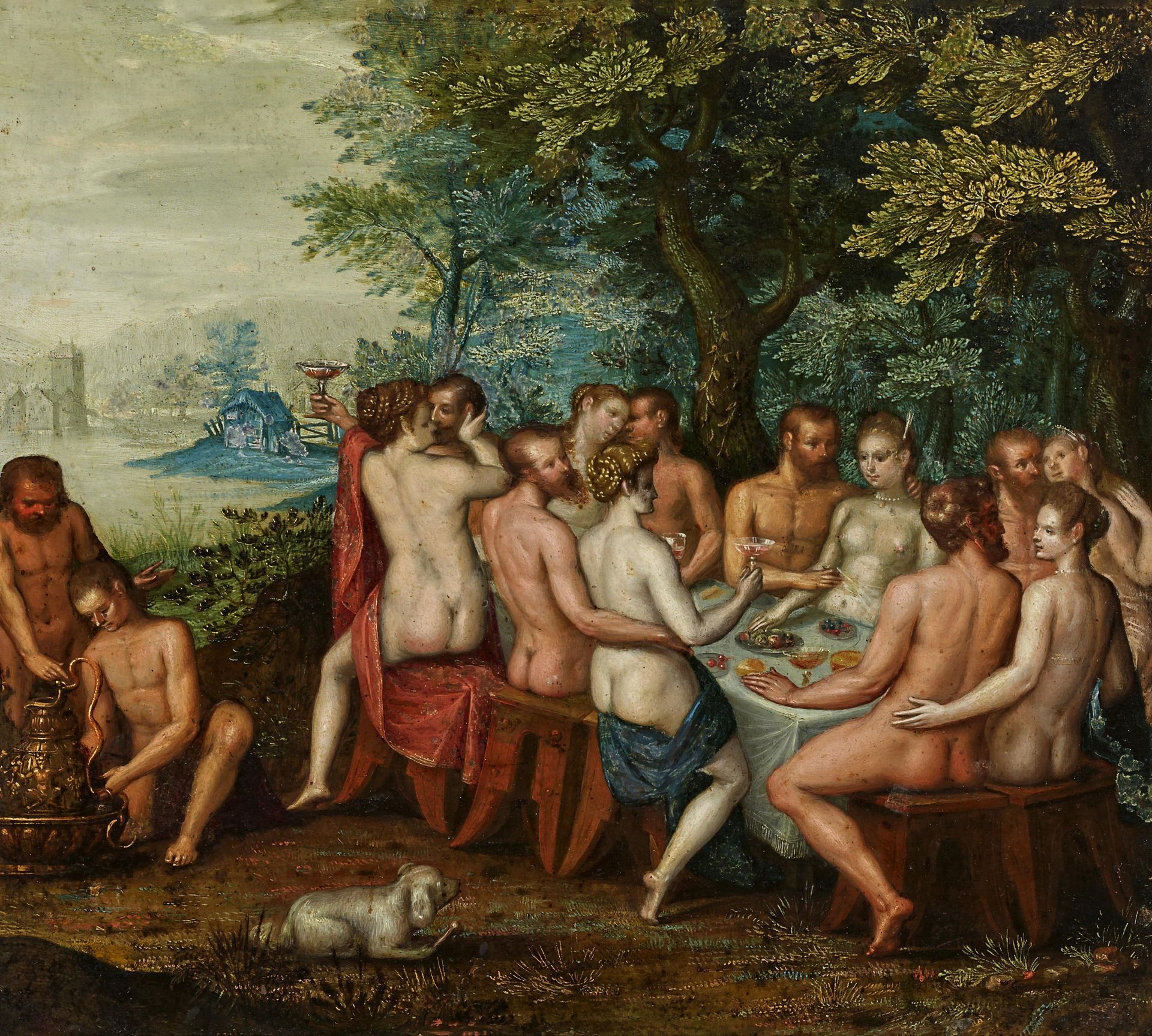 DUTCH MASTER17th C.Title: Divine Banquet at the Wedding of Peleus and Thetis. Technique: Oil on