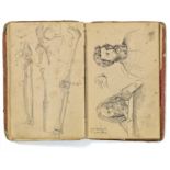 KAUPERT, GUSTAVKassel 1819 - 1897Title: Sketchbook, ca. 40 pages. Figures, animals and skeletons.