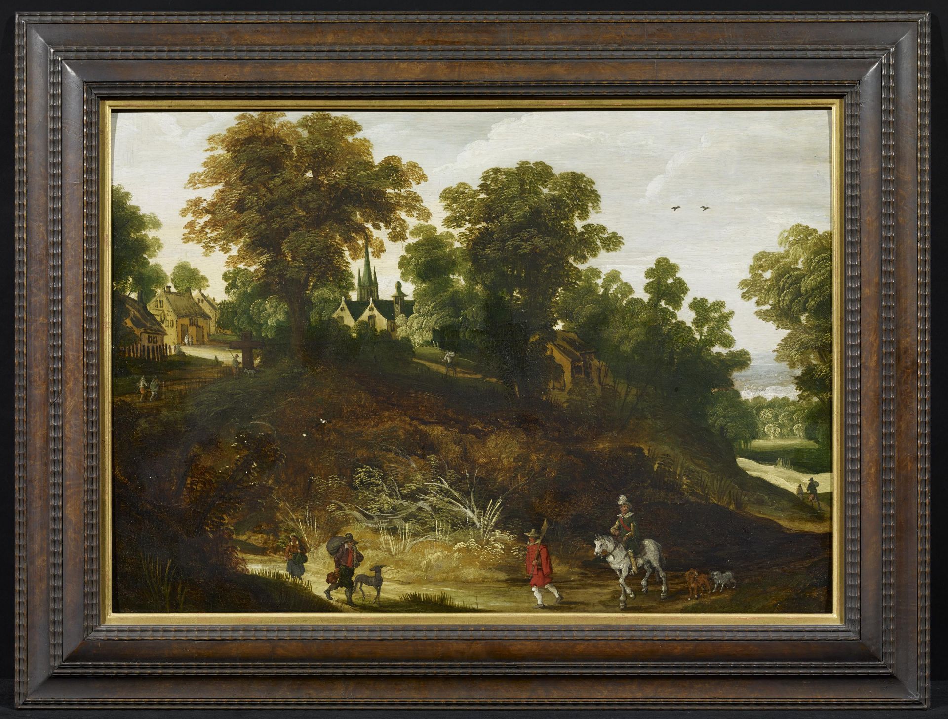 MOMPER, PHILIPPE DEAntwerp 1598 - 1634Title: Rider and Hiker in a Wooded Hilly Landscape. Technique: - Bild 2 aus 3