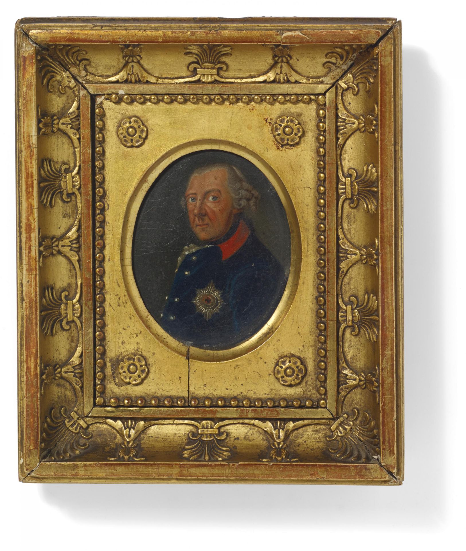 PRUSSIAN COURT PAINTER18. Jh.Title: Miniature Portrait of Frederick the Great with Victory Wreath. - Bild 2 aus 5