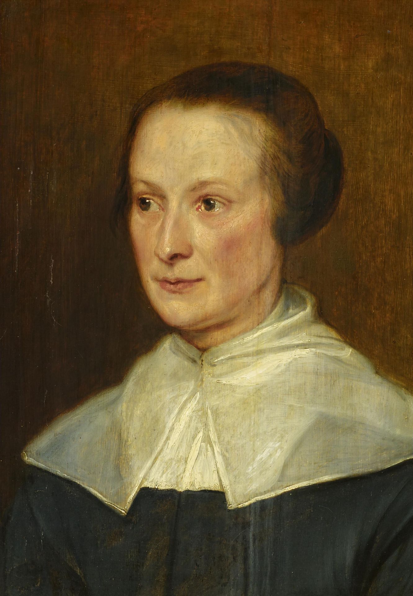 FLEMISH MASTERca. 1650Title: Portrait of a Lady. Technique: Oil on wood. Mounting: Parqueted.