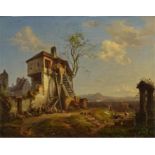 VERMEERSCH, AMBROS IVO1810 Magdalem near Ghent - 1852 MunichTitle: Rhine Ruins in Bonn. In the