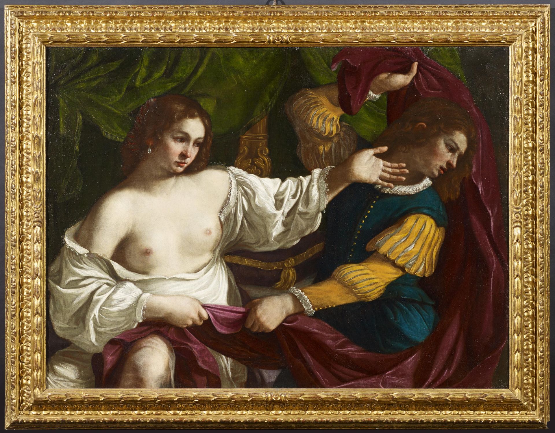 GENNARI, BARTOLOMEObefore 1594 Cento - 1661 BolognaTitle: Joseph and Potiphar's Wife. Technique: Oil - Bild 2 aus 4