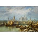 WEBB, JAMESca. 1825 - 1895 LondonTitle: View of Cologne with the Unfinished Cathedral. Date: 1870.