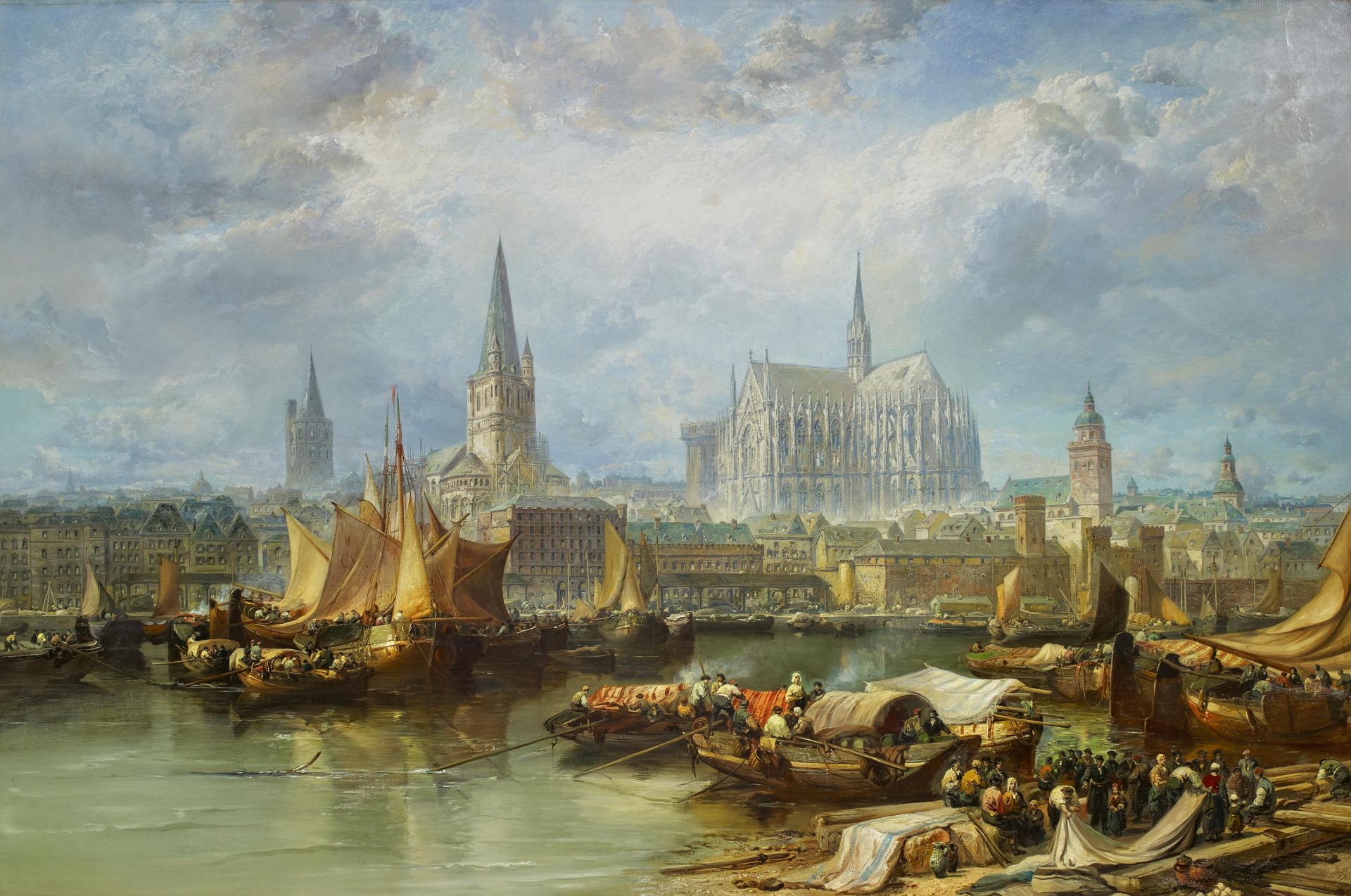 WEBB, JAMESca. 1825 - 1895 LondonTitle: View of Cologne with the Unfinished Cathedral. Date: 1870.