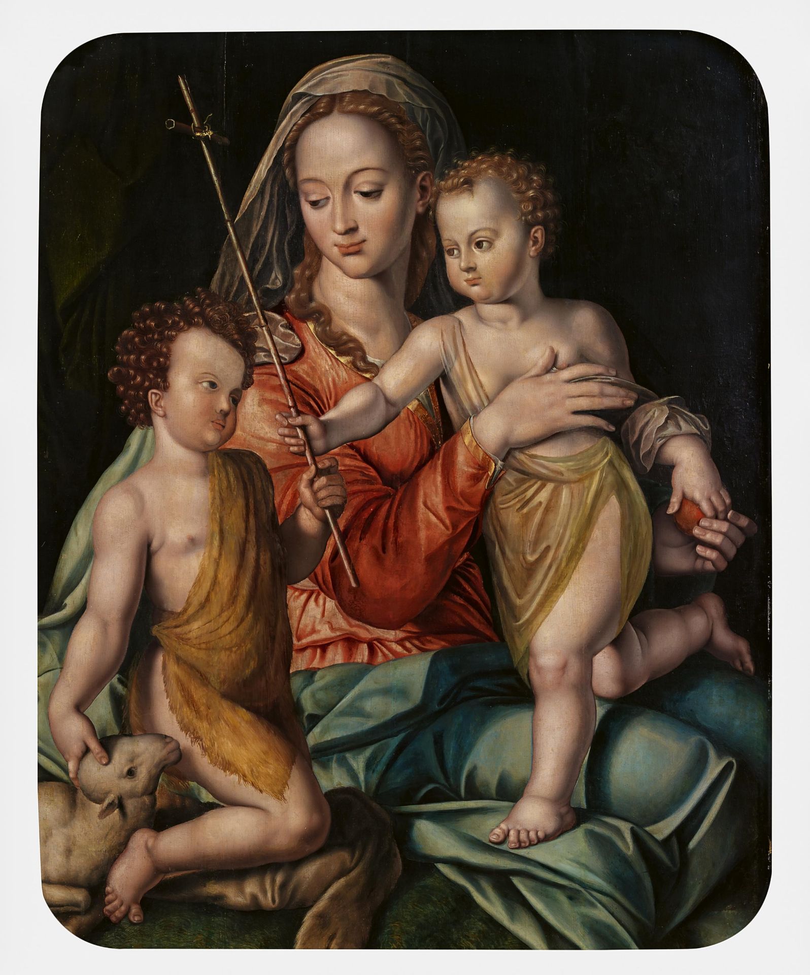 FLEMISH MASTERLate 16th centuryTitle: Madonna and Child with the Infant Saint John the Baptist.