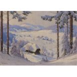 HAUPTMANN, KARL1880 Freiburg - 1947 TodtnauTitle: Sunny Winter's Day in a Black Forest Valley.
