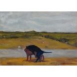 ELLIS, TOM1973 LondonTitle: Two Dogs, Norfolk. Date: 2009. Technique: Oil on chipboard. Measurement: