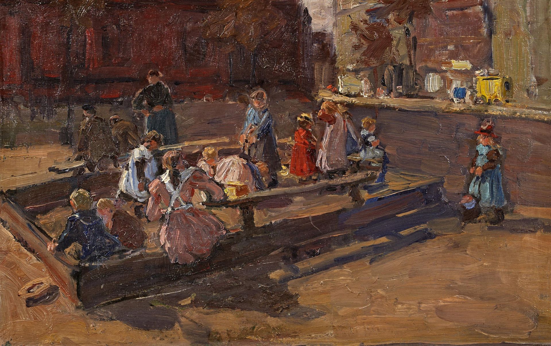 KALLMORGEN, FRIEDRICH1856 Altona - 1924 GrötzingenTitle: Children Playing. Study for the painting in