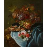 PFEILER, MAXIMILIAN1656 Prague - 1746 (?)Title: Magnificent Still Life with Grapes, Pomegranate,