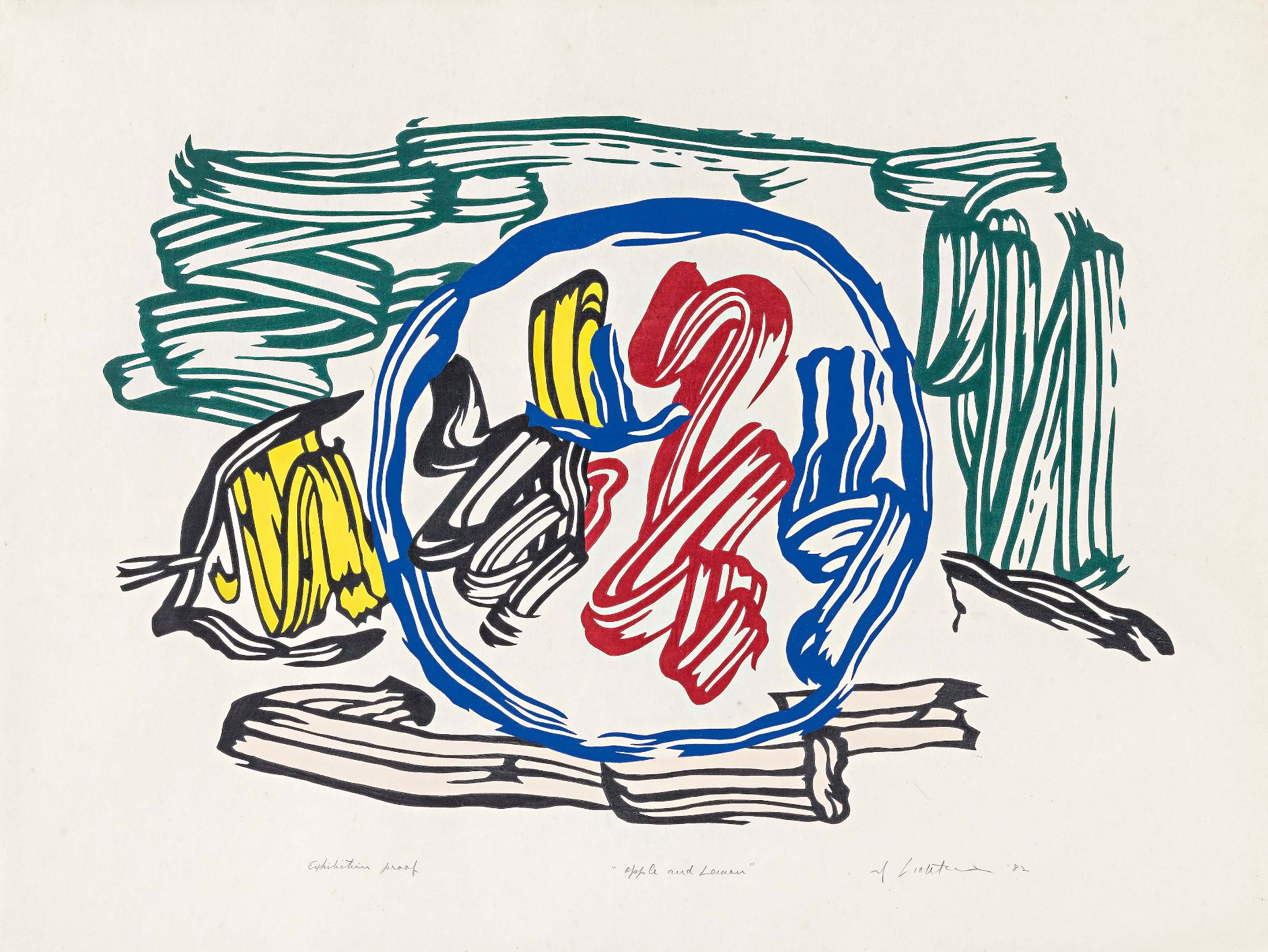 Lichtenstein, RoyNew York 1923 - 1997Seven Apple Woodcuts Series. 1982/83. Seven colour woodcuts - Bild 12 aus 15