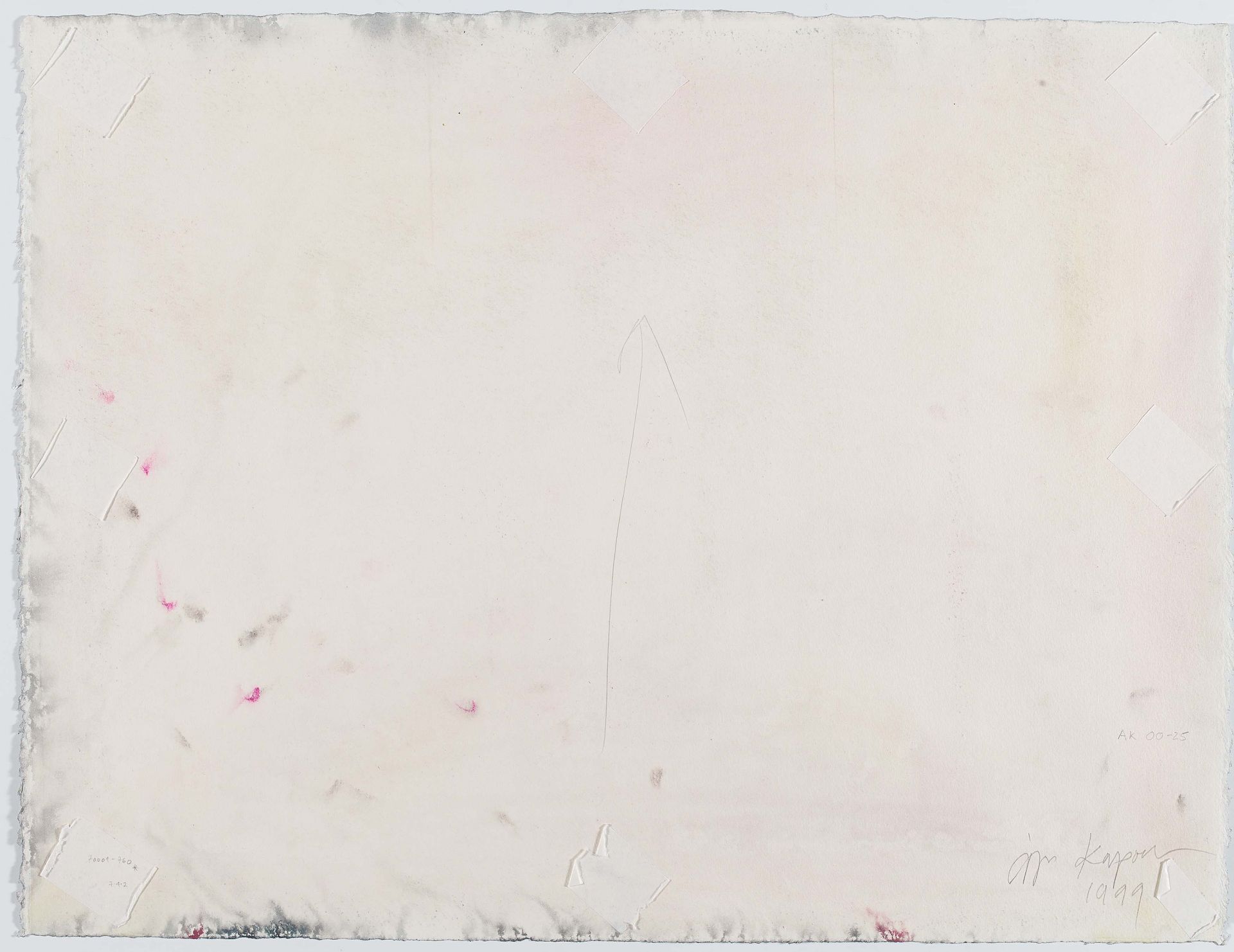 Kapoor, Anish1954 Mumbai/IndiaUntitled. 1999. Gouache and pigment on laid card. 51 x 66,5cm. - Bild 3 aus 4