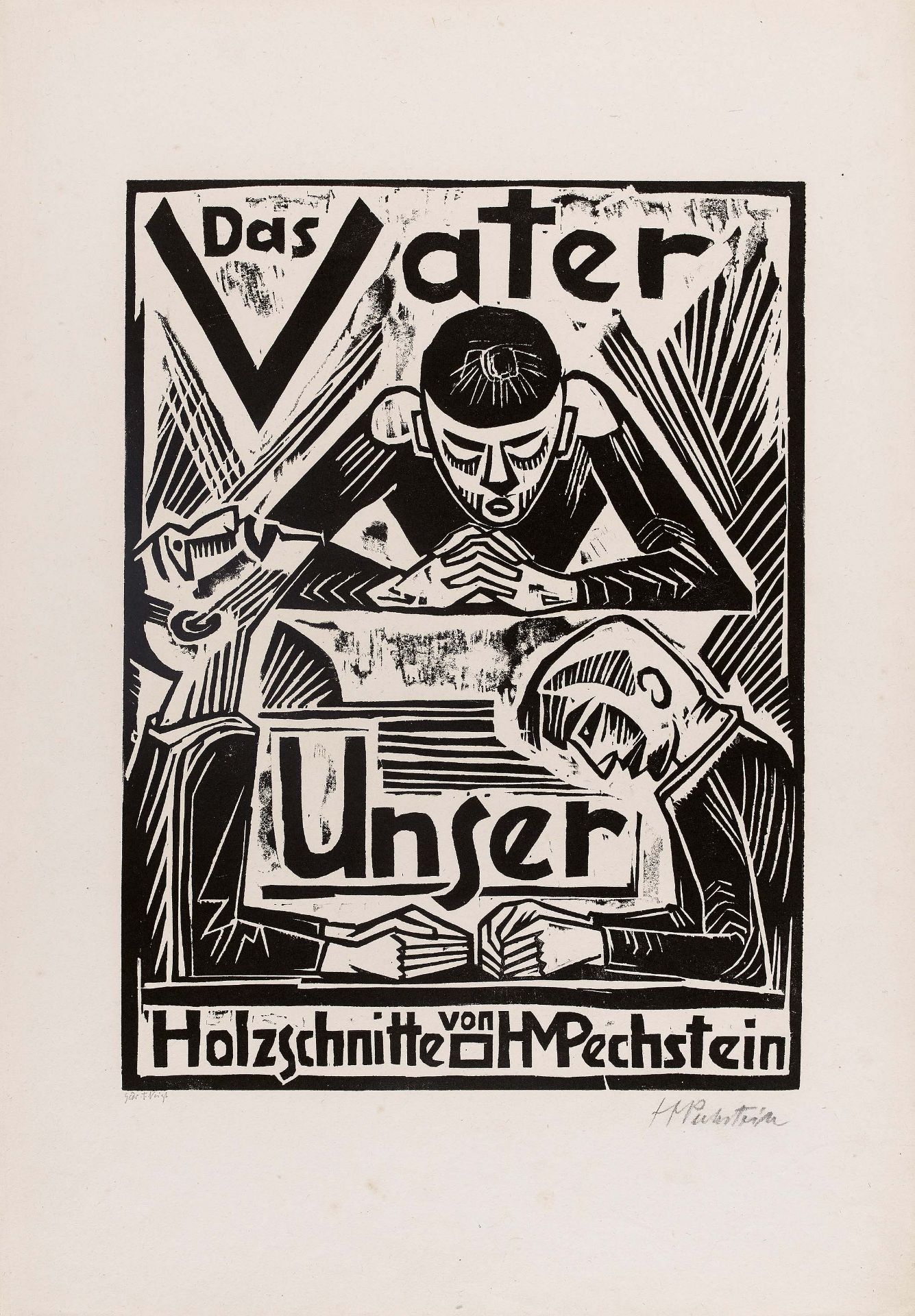 Pechstein, Hermann Max1881 Zwickau - 1955 Berlin"Das Vater Unser". 1921. Portfolio with 12