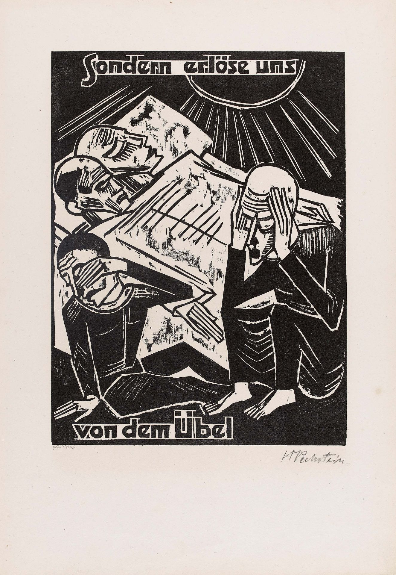 Pechstein, Hermann Max1881 Zwickau - 1955 Berlin"Das Vater Unser". 1921. Portfolio with 12 - Bild 18 aus 19