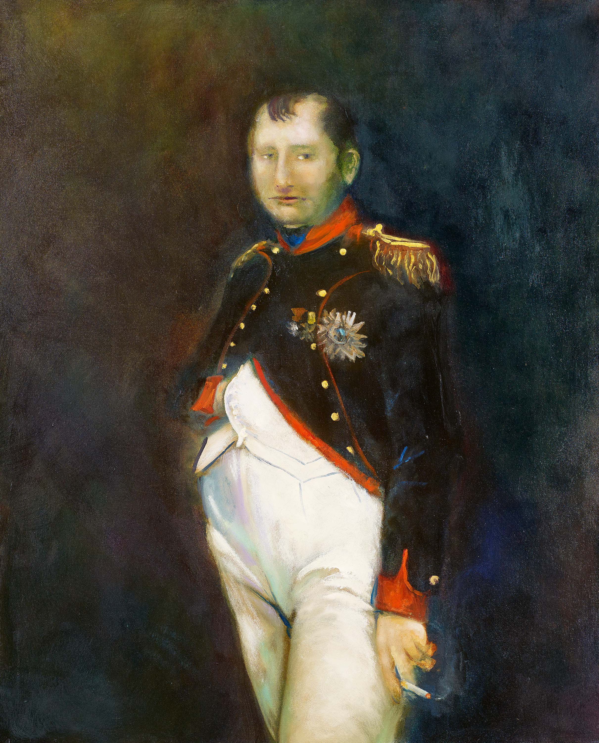 Blawert, Christoph1981 Offenburg"Potrait of Napoleon". 2014. Oil on canvas. 101 x 80cm. Dated,