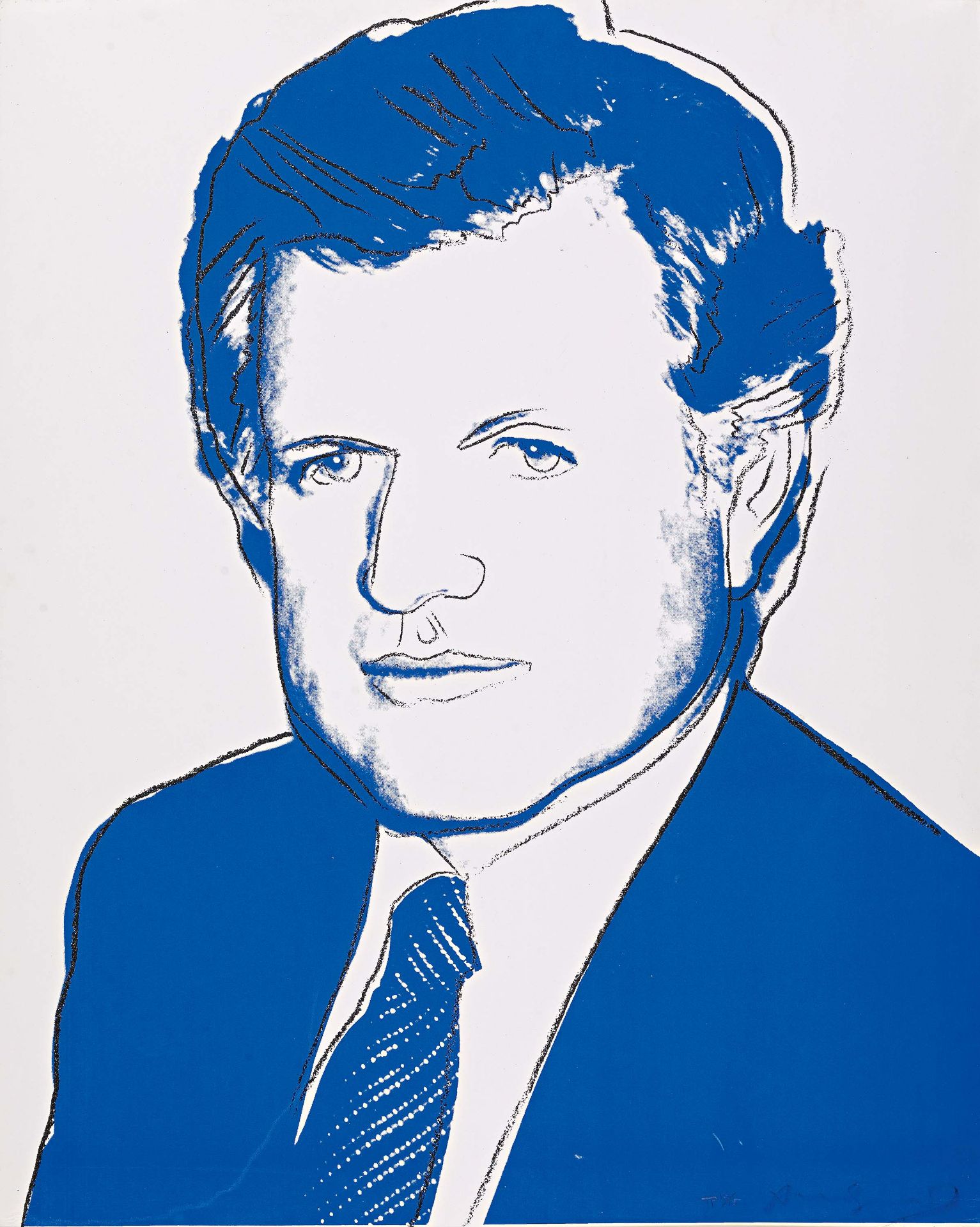 Warhol, Andy1928 Pittsburgh - 1987 New YorkEdward Kennedy. 1980. Colour silkscreen and diamond