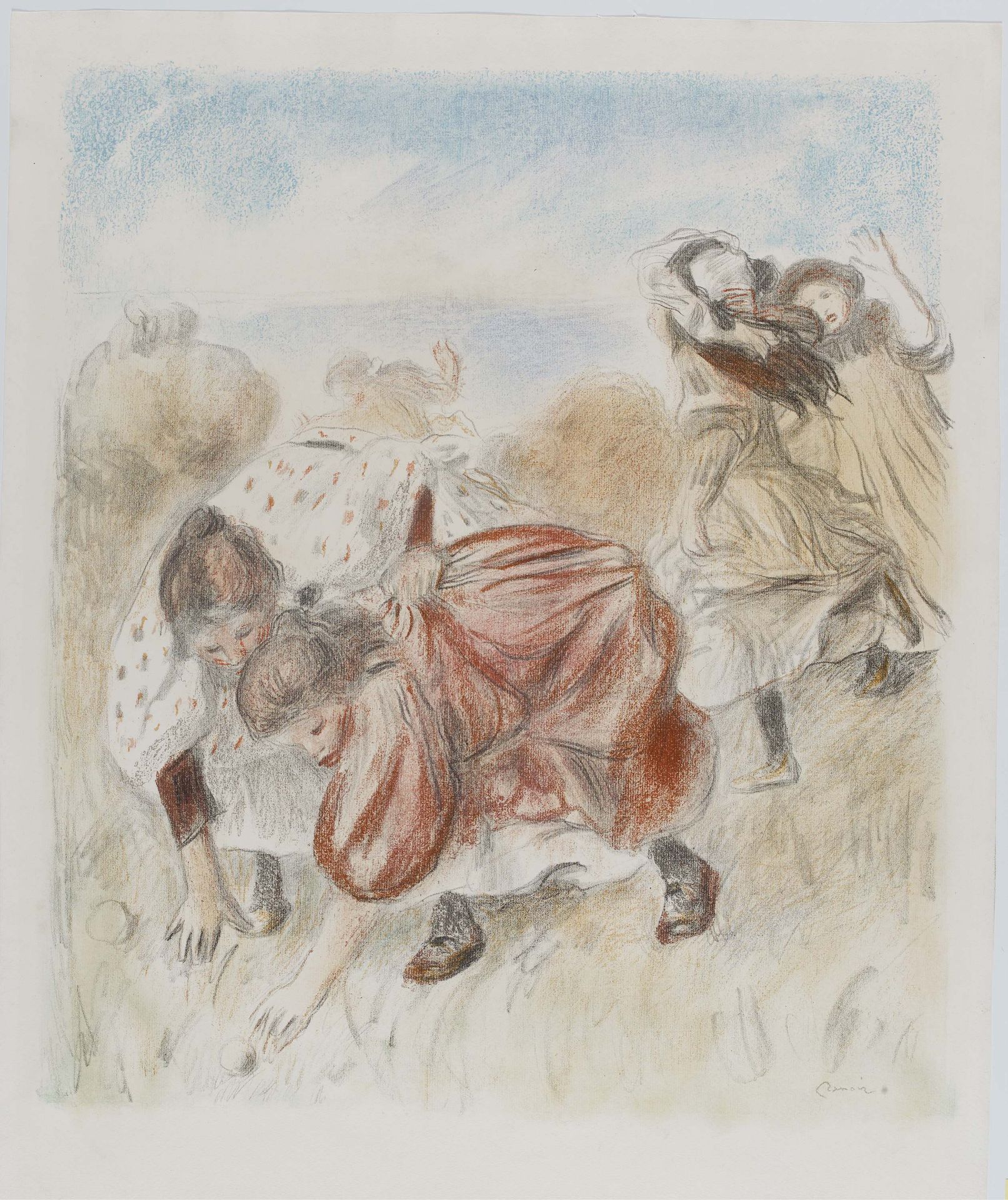 Renoir, Pierre-Auguste1841 Limoges - 1919 Cagnes/NiceEnfants jouant à la balle. 1900. Colour - Bild 2 aus 4