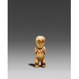 LUBA, Democratic Republic of the Congo. Amulet (in the shape of a female figure). Ivory. 9,5 x 3,5 x