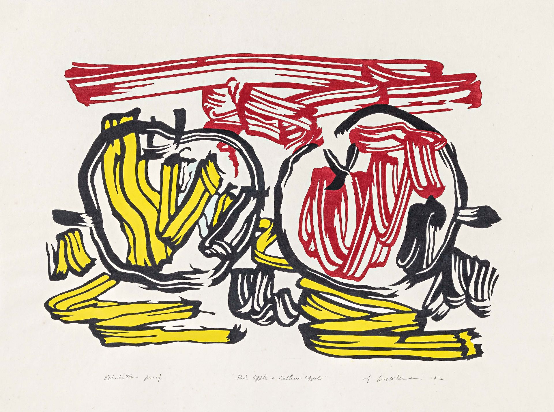 Lichtenstein, RoyNew York 1923 - 1997Seven Apple Woodcuts Series. 1982/83. Seven colour woodcuts - Bild 8 aus 15
