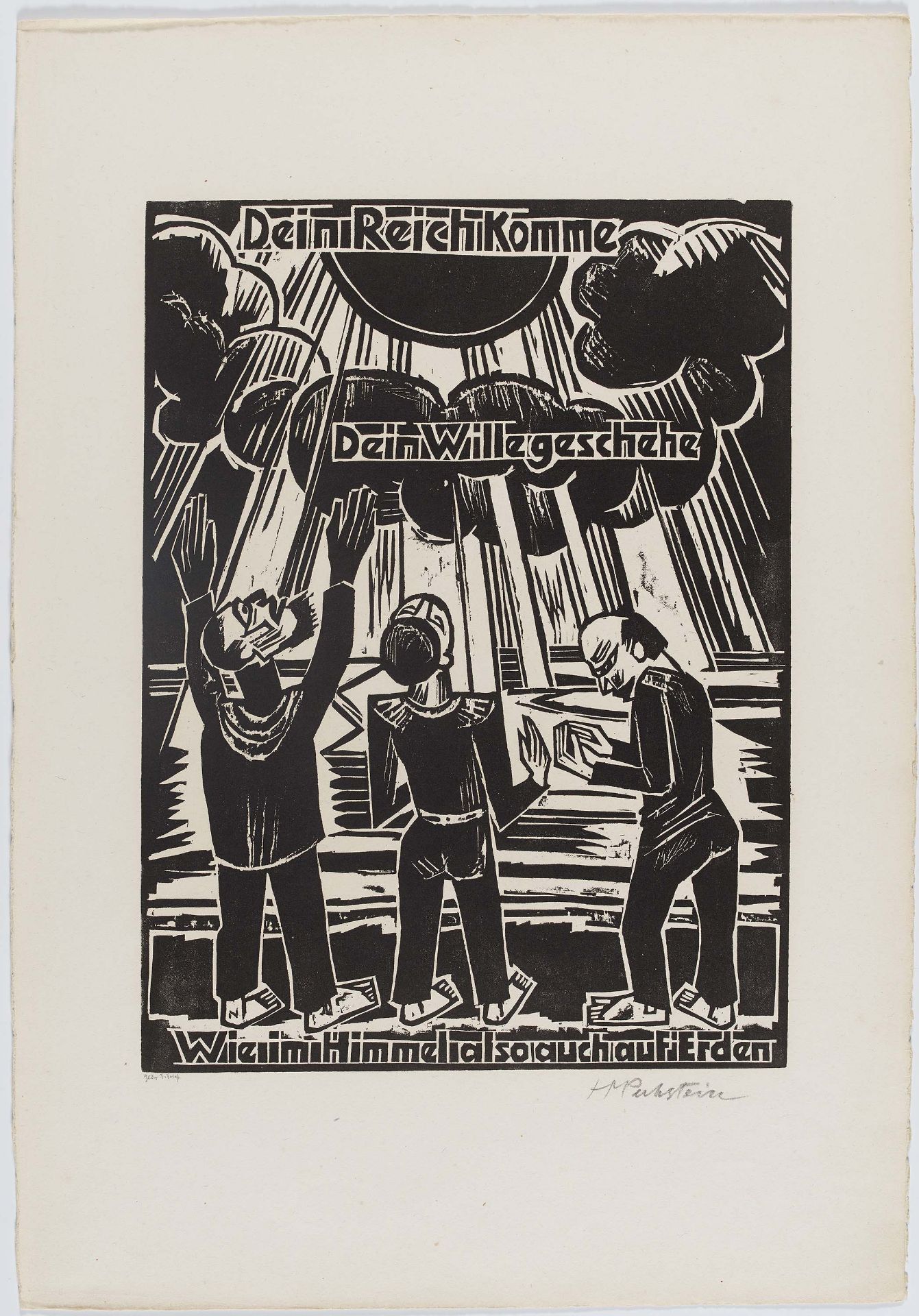 Pechstein, Hermann Max1881 Zwickau - 1955 Berlin"Das Vater Unser". 1921. Portfolio with 12 - Bild 9 aus 19