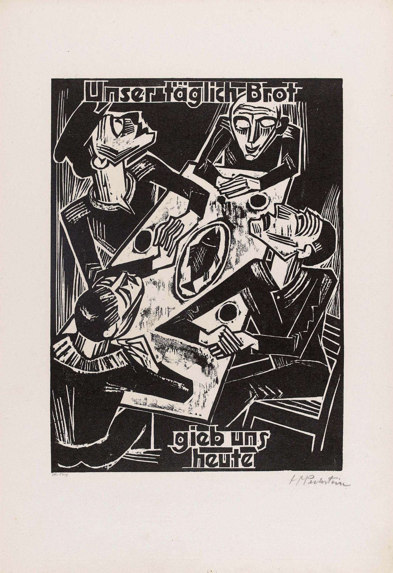 Pechstein, Hermann Max1881 Zwickau - 1955 Berlin"Das Vater Unser". 1921. Portfolio with 12 - Bild 10 aus 19