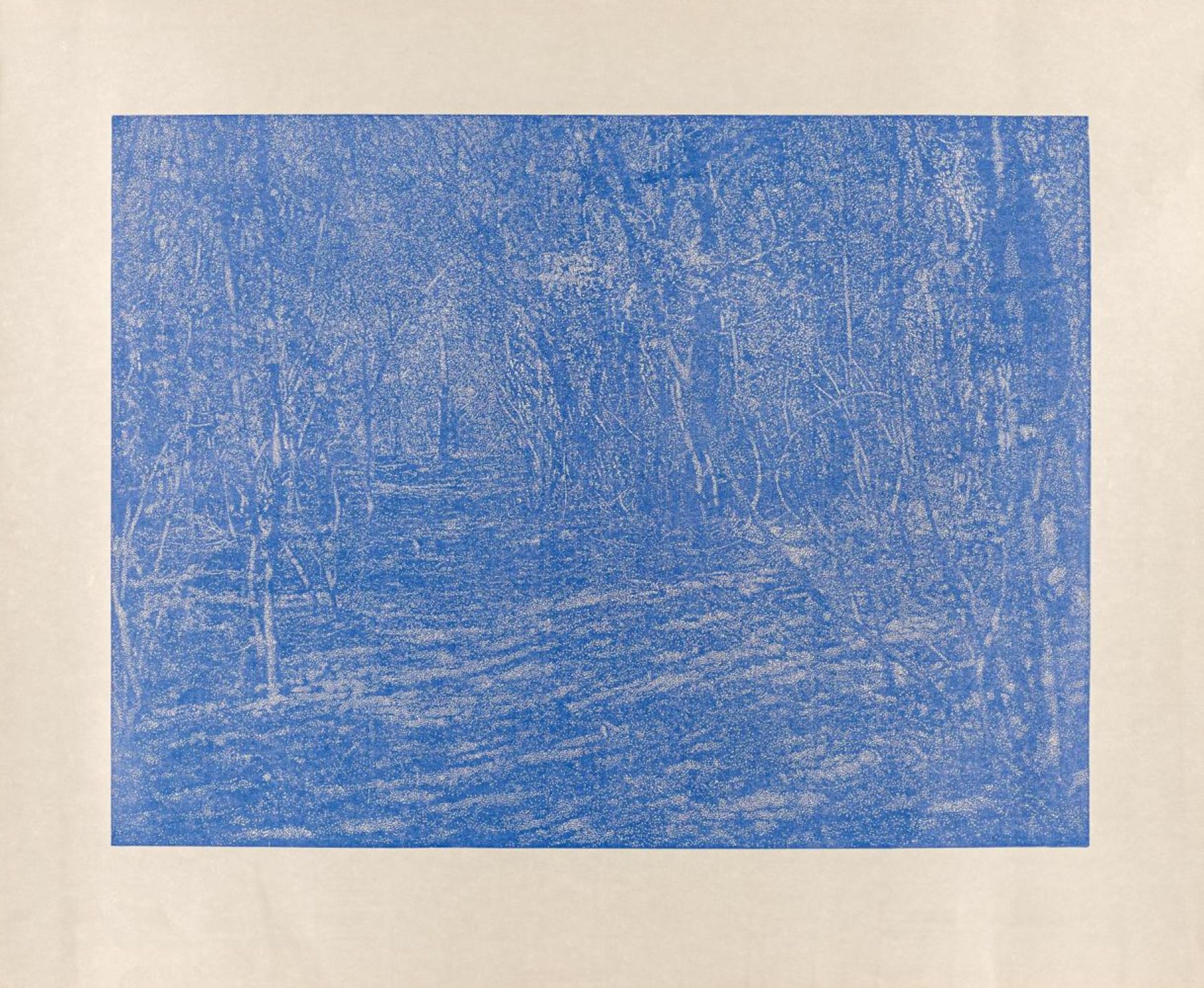 Gertsch, Franz1930 Mörigen/BernBagatelle I - Forest Path (Lapis Lazuli Blue). 2002. Woodcut on