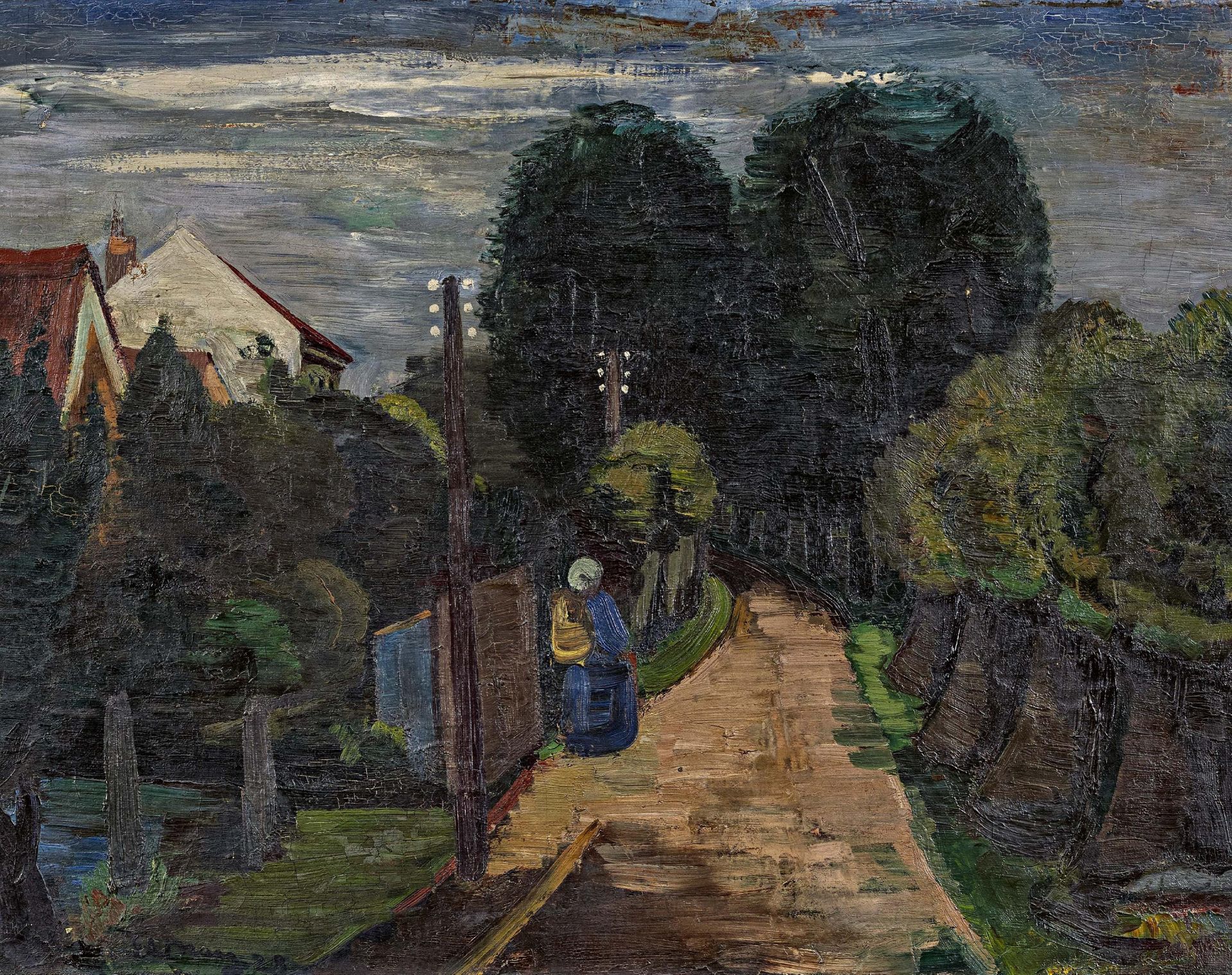 Nay, Ernst Wilhelm1902 Berlin - 1968 CologneVorstadtstraße. 1928. Oil on canvas. 61 x 80cm. Signed