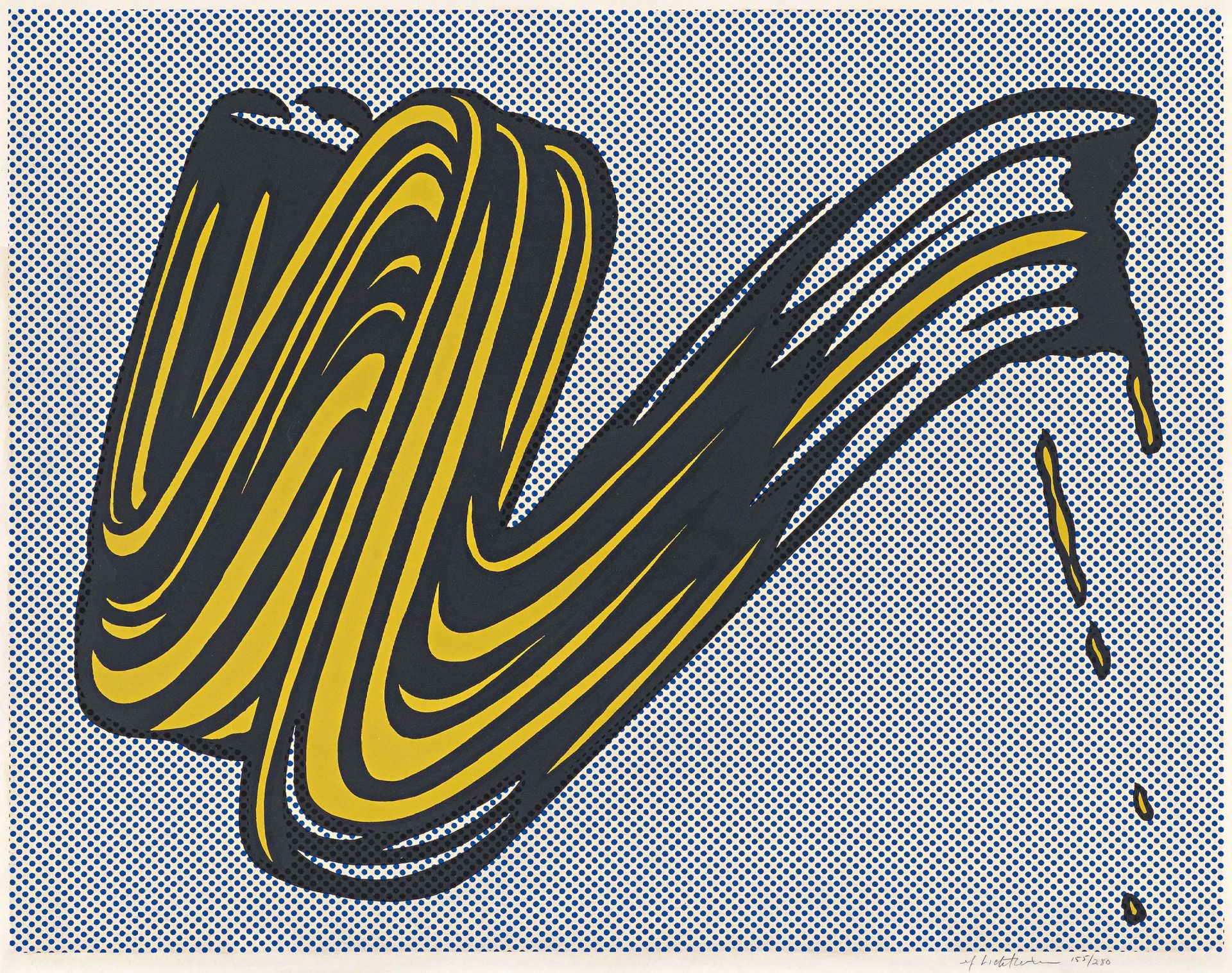 Lichtenstein, RoyNew York 1923 - 1997Brushstroke. 1965. Colour silkscreen on thin card. 56 x 72,