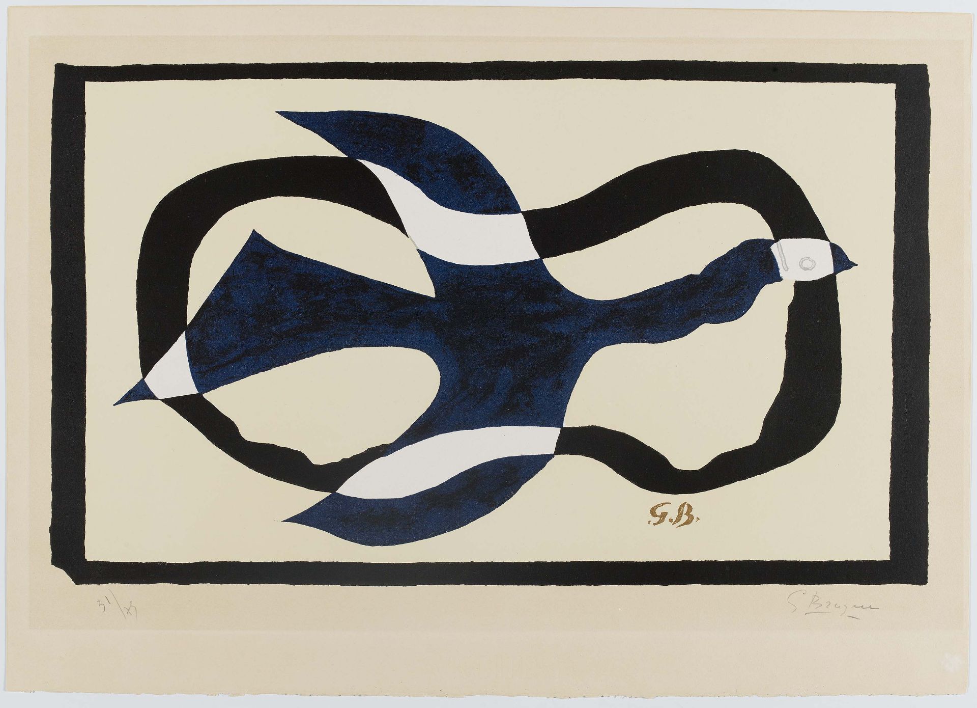 Braque, Georges1881 Argenteuil - 1963 ParisOiseau traversant un nuage (Oiseau XI). 1957. Colour - Bild 2 aus 4