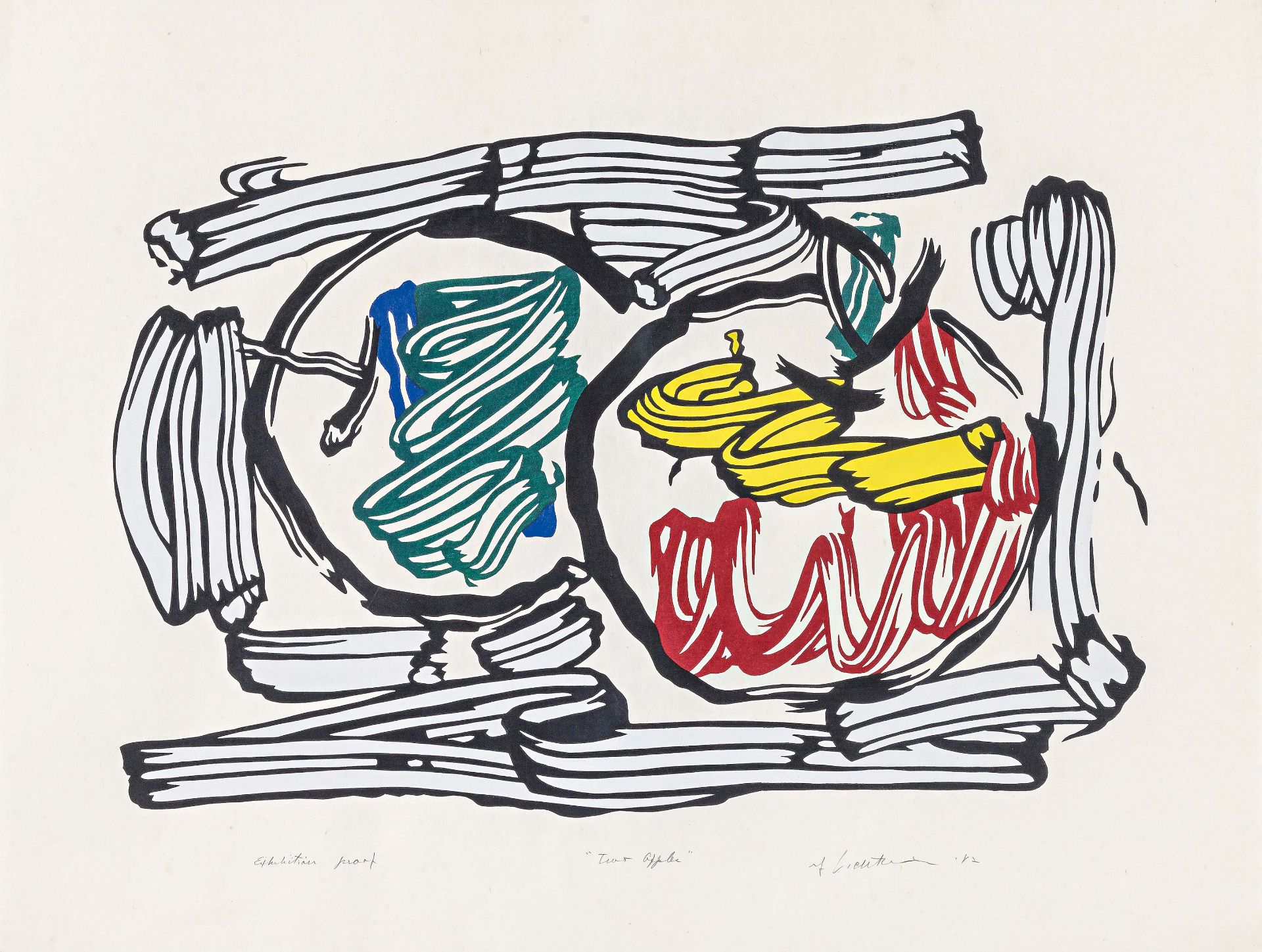 Lichtenstein, RoyNew York 1923 - 1997Seven Apple Woodcuts Series. 1982/83. Seven colour woodcuts - Bild 10 aus 15