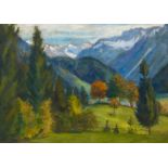 Modersohn, Otto1865 Soest - 1943 RotenburgBlick auf die Hintersteiner Berge. 1934. Oil on canvas.