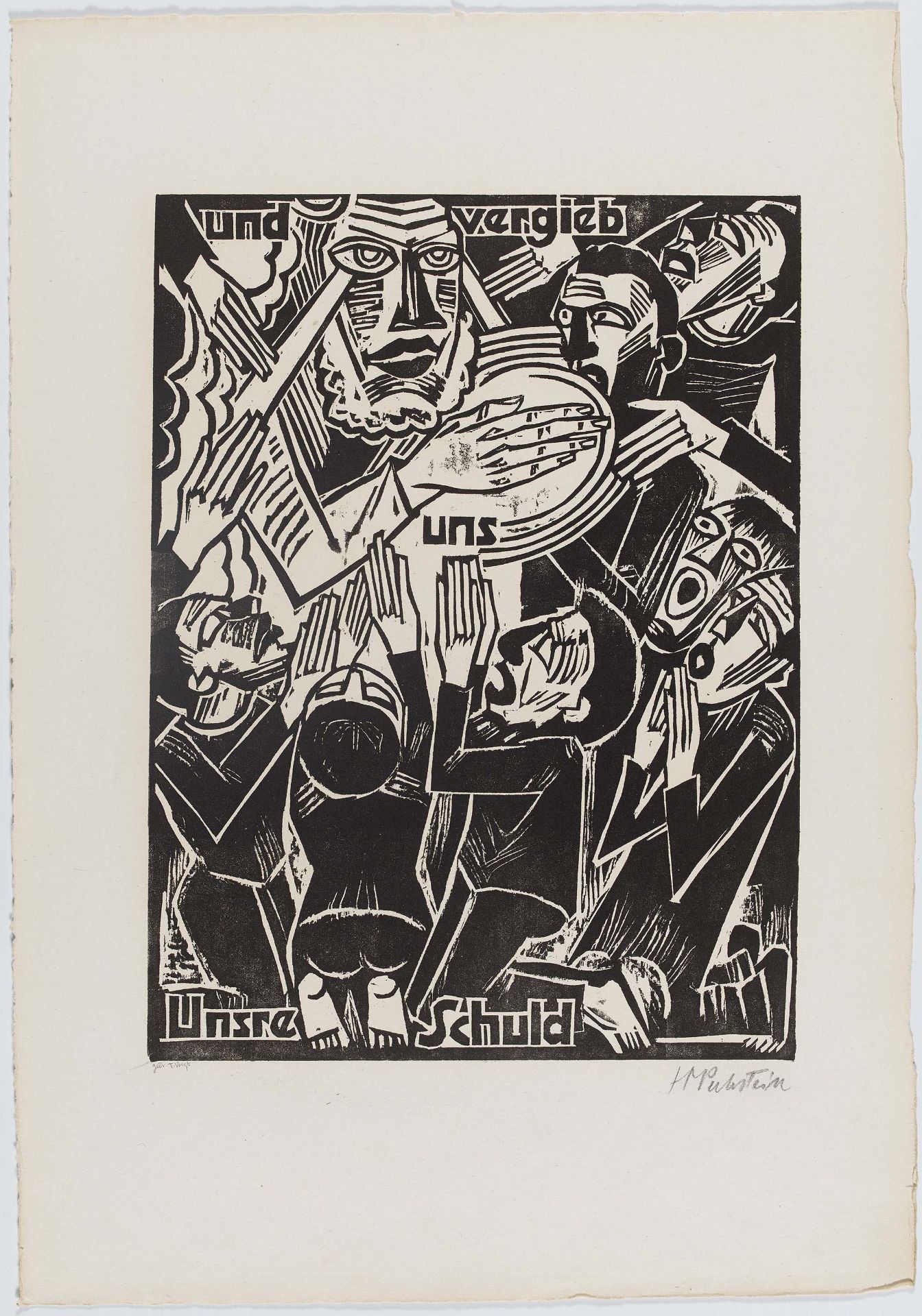 Pechstein, Hermann Max1881 Zwickau - 1955 Berlin"Das Vater Unser". 1921. Portfolio with 12 - Bild 13 aus 19