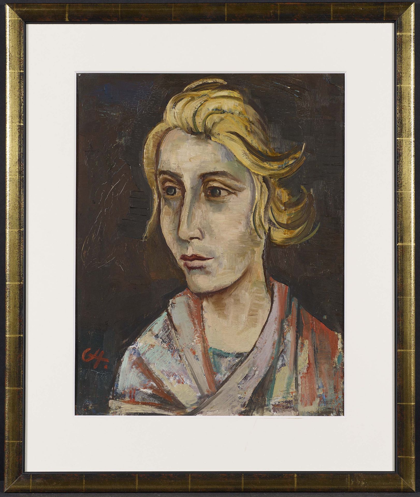 Hofer, Karl1878 Karlsruhe - 1955 BerlinMädchenbildnis. Ca. 1923. Oil on cardboard. 52,5 x 41cm. - Bild 2 aus 3