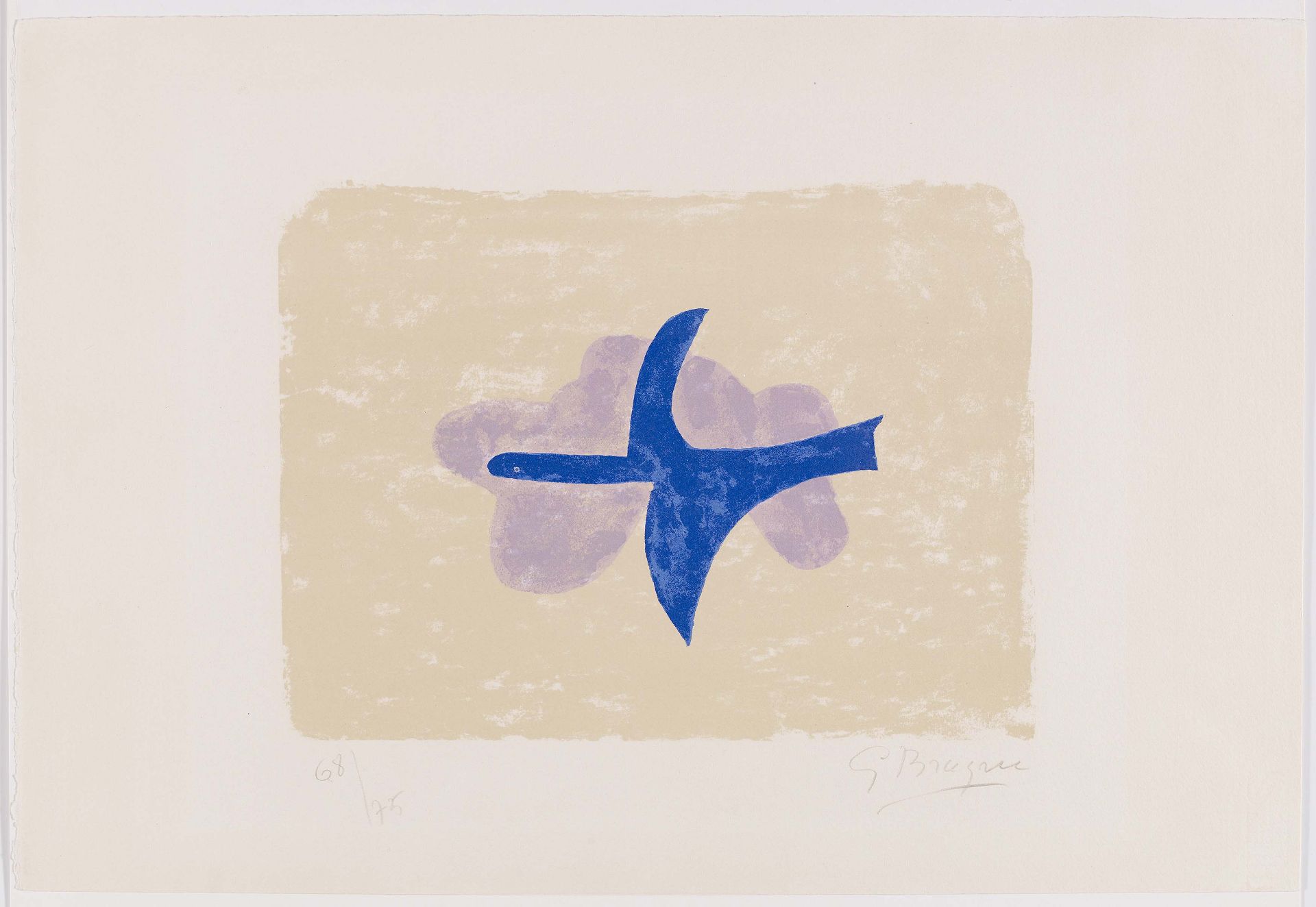 BRAQUE, GEORGES1881 Argenteuil - 1963 ParisTitel: Dans le ciel (Oiseau XV). Datierung: 1958. - Bild 2 aus 3