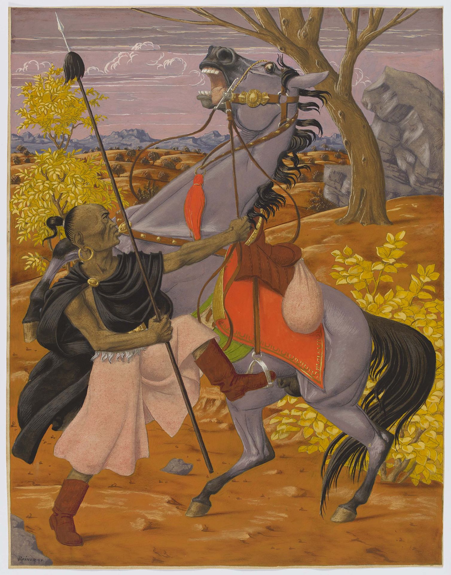 PEINER, WERNERDüsseldorf 1897 - 1981Titel: Konvolut von drei Darstellungen mongolischer Reiter. - Bild 9 aus 10