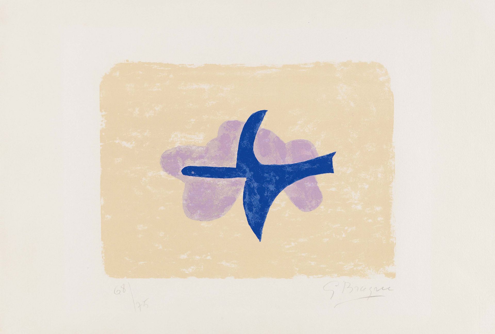 BRAQUE, GEORGES1881 Argenteuil - 1963 ParisTitel: Dans le ciel (Oiseau XV). Datierung: 1958.