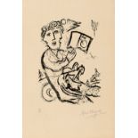 CHAGALL, MARC1887 Witebsk - 1985 St. Paul de VenceTitel: The Artist with the Book. Untertitel: