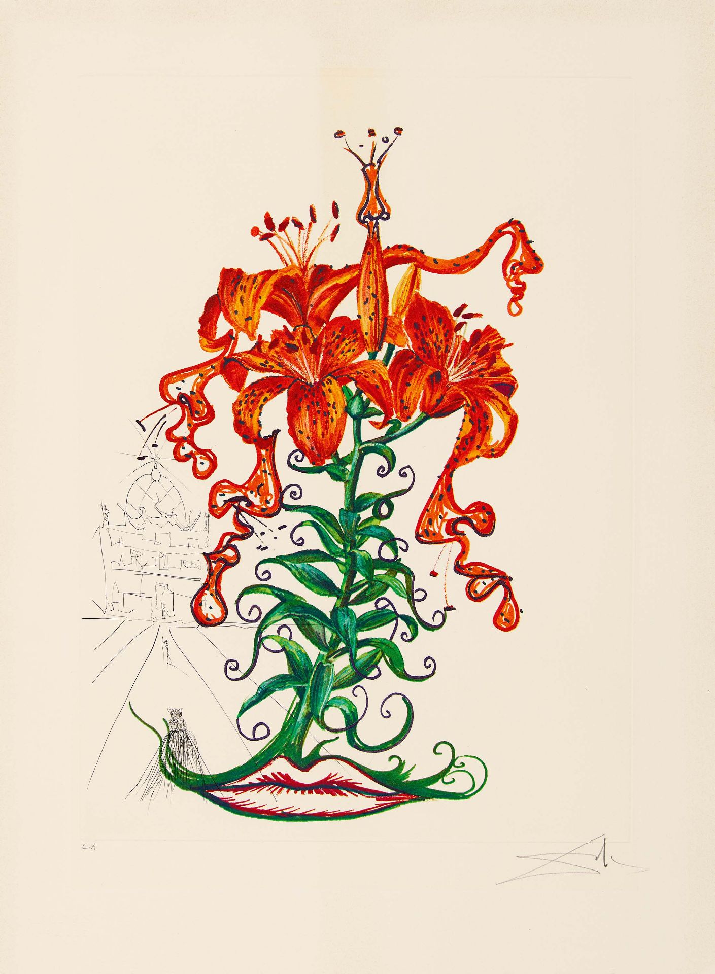 DALÍ, SALVADORFigueras/Spanien 1904 - 1989Titel: Aus: Surrealistic Flowers. Sechs - Bild 8 aus 13